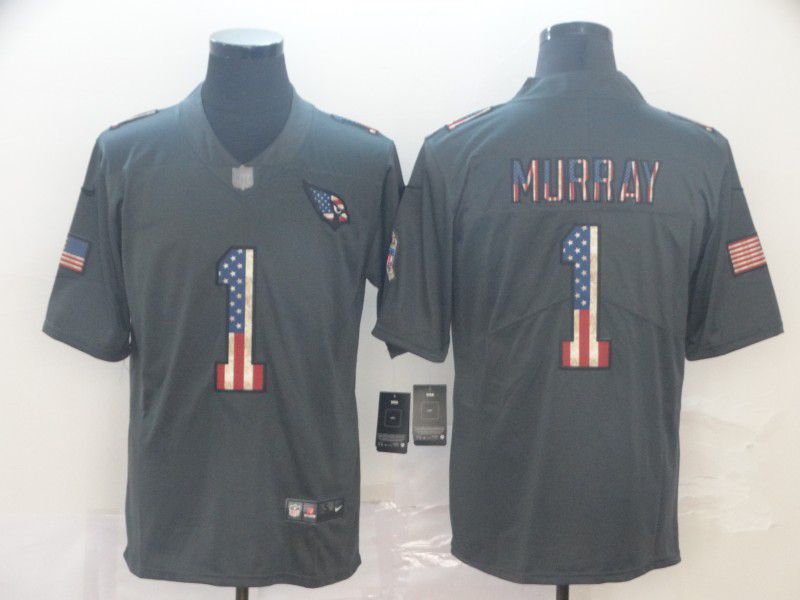 Men Arizona Cardinals #1 Murray Carbon Black Retro USA flag Nike NFL Jerseys->baltimore ravens->NFL Jersey